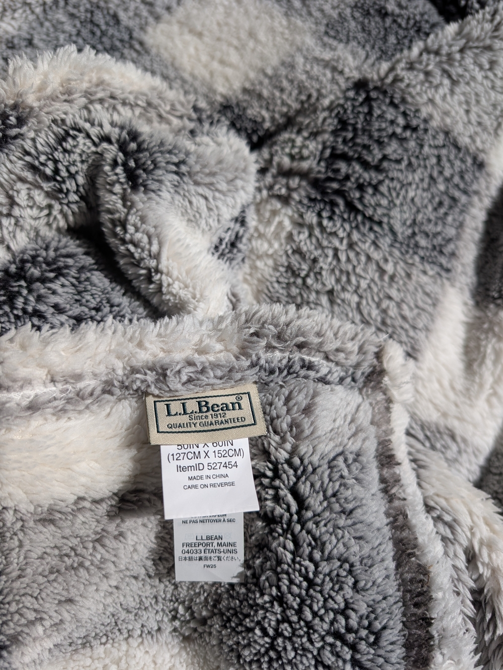 L.L. Bean Sherpa Plaid Throw
